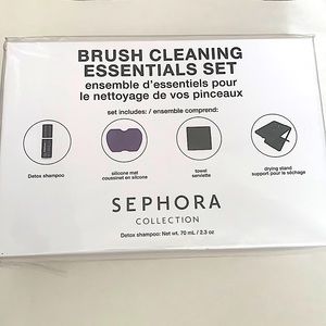 Sephora Brush Cleaning Set Brush Mat, Brush Shampoo, towel , drying Stand. NEW